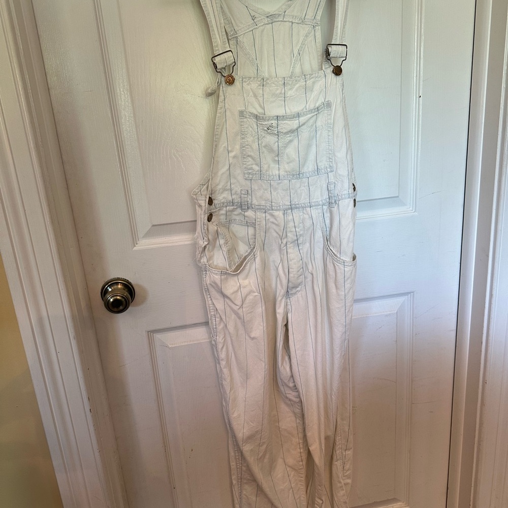 Women's White Denim Overalls